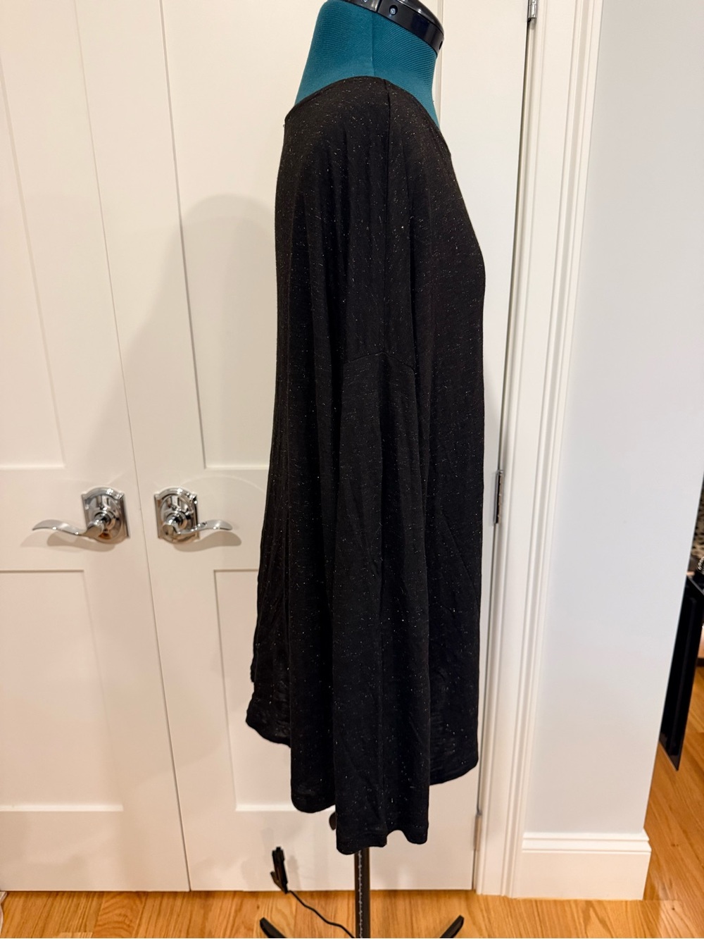 AllSaints Shimmer Black Metallic Speckle Long Sleeve Top - Picture 6 of 12
